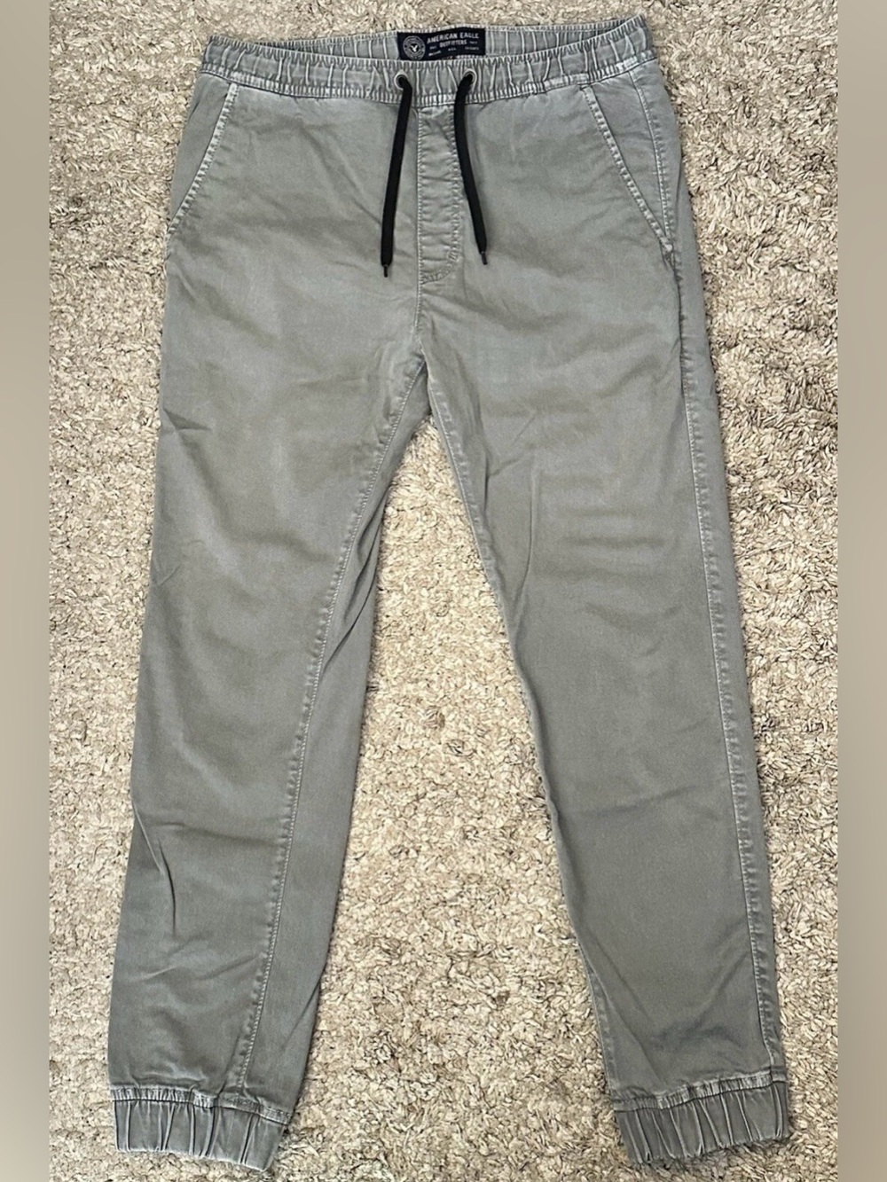 American Eagle Men’s Size S Gray Active Flex Elastic Hem Drawstring Jogger Pants